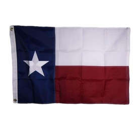 AES 2x3 Embroidered State of Texas TX 210D Sewn Nylon Flag 2'x3' 2 Clips Banner Grommets Double Stitched Fade Resistant Premium Quality