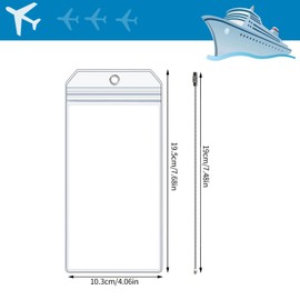 5 Pack of Cruise Luggage Tag Holder, Luggage Tags for Cruise Ships with Colored Wire Ring, Waterproof Clear Luggage Tags Cruise Luggage Tag Holders for Suitcase Luggage Bag (7.17 x 3.46in)