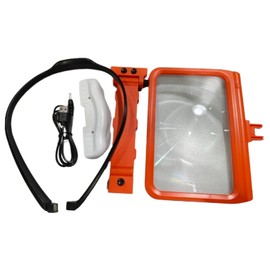 Rongon Magnifying Glass with Light 5X Large Ultra Bright LED Full Page Magnifiers Rechargeable Reading Magnifier, Relieve Eye Strain- for Reading Neck Wear Repair Sewing Low Vision Elderly