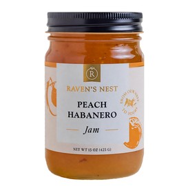 Raven's Original Hot Pepper All Natural Jam - 15 Ounce Jar (Peach Habanero)