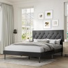 Full Size Platform Bed Frame with Upholstered Headboard, Button Tufted