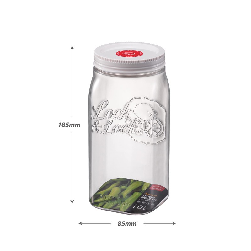 Lock & Lock 1 Litre Door Pocket Canister, 8.5 x