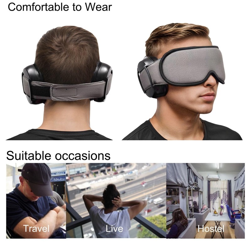 ZOZZGO Noise Reduction Ear Muffs Eye Mask for Sleeping Set,