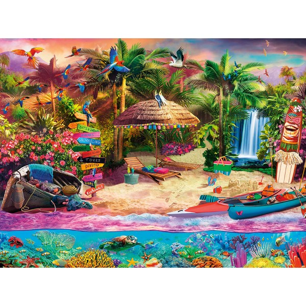 Buffalo Games - Tropical Island Holiday - 1500 Piece Jigsaw Puzzle for Adults Challenging Puzzle Perfect for Game Nights - 1500 Piece Finished Size is 31.50 x 23.50