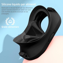 HINATAA Adult Snorkel Set, Macaron Frameless Diving Goggles, 180° Ultra Wide Vision, Anti-Fog Snorkel Mask, Anti-Leak Professional Diving Mask, Swimming Goggles for Women and Men (Black)