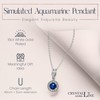 Crystalline Azuria Round Blue Simulated Sapphire Zirconia Crystals Set Pendant