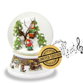 Snow Globe Skier | Base Nostalgic Winter Landscape | with Music Box | Shake Ball Christmas Decoration | W: 10 cm H: 13 cm | 20187