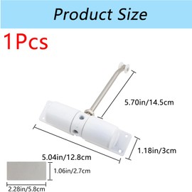 Geesatis 1Pcs Safety Spring Door Closer, Aluminium Alloy Adjustable Automatic Door Closer for Home,Office,Hotel Room Doors(White)
