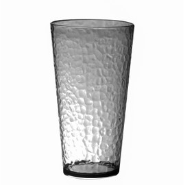 KLIFA- NICE- Juego de 6 vasos de plástico gigantes, grandes tazas de té helado acrílico, sin BPA, vasos de plástico apilables, aptos para lavaplatos, color gris/negro