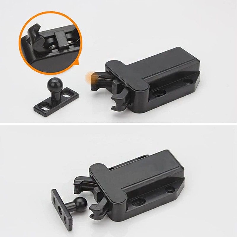 ANCLLO 2pcs Non-Magnetic Push to Open Catch Lock Drawer Cabinet