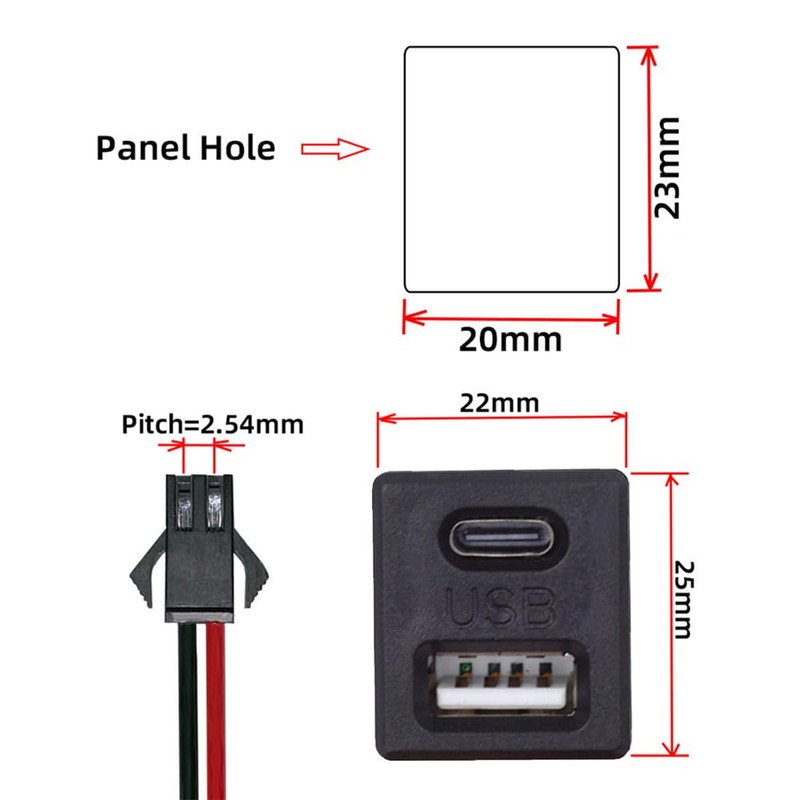 xiwai DIY OEM Pitch = 2.54mm Type C & Type