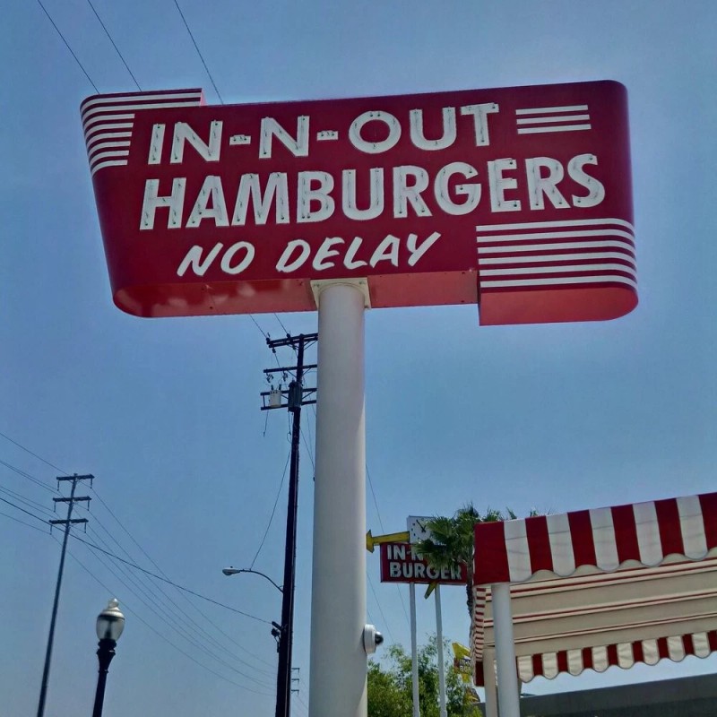 In-N-Out Burger Three (3) Magnets, Oval, Crossed Palm Trees &