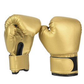 Yctze PU Leather Boxing Gloves for Kids, Childrens Training & Sparring Mitts for Sandbag Punching, Suitable for Ages 3-10, Gold (Gold)