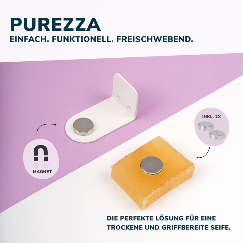 bremermann PUREZZA Magnetic Soap Holder - Free Hanging Soap with