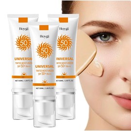 3Pack Sunscreen To Prevent Sunburn And Tanning Universal Protector Solar Spf 50, Protector Solar Con Color, Facial Skincare Comfort Moisture Tinted Universal Moisturizer Sunscreen proteje  tu  piel uv comfort Hydrating Moisturizing sunscreen face:_2 bottles