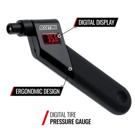 Accutire MS-4021B Digital Tire Pressure Gauge with 4 Valve Caps, 5-150psi (ps...
