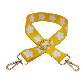 ZOONAI Women Girls Flower Shoulder Strap Wide Crossbody Bag Strap Adjustable Handbag Purse Replacement Belt (Yellow)