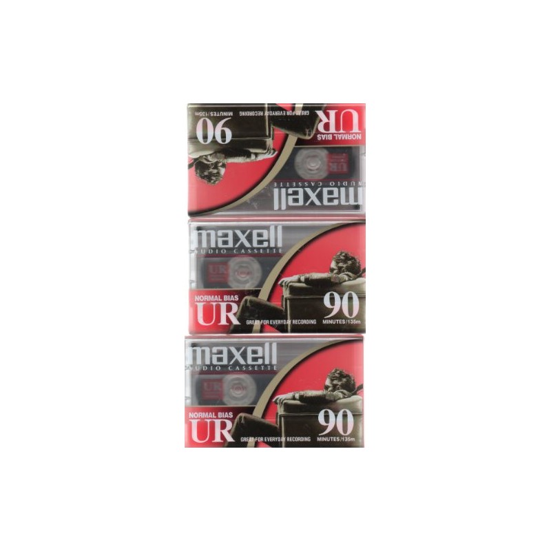Maxell Audio Cassette, Normal Bias UR 90 Minutes (Pack of