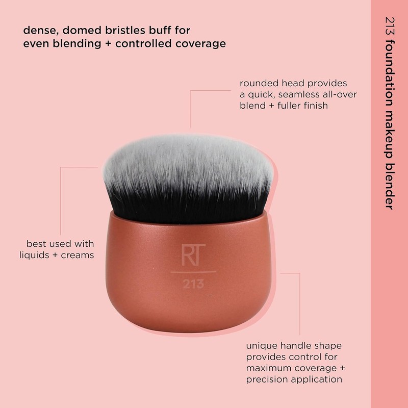 Real Techniques, Foundation Blender, Brocha para Bases de Maquillaje, Base