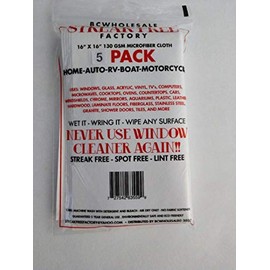 Streak Free Factory Microfiber Cleaning Cloth 16 x 16 inch White (5)