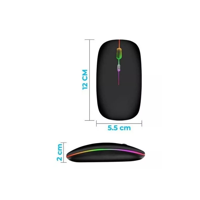 EGTMA 10 Piezas Mouse Inalambrico Recargable Silencioso Rgb Color