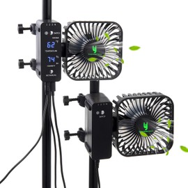 YUANWEITECH 2-Pack 4” Fixed Clip Fan, 4 Speed Control, USB Desktop Fan, for Hydroponic Plants, Office Dorm, circulation and cooling.