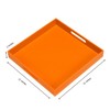 KEVLANG Orange Sturdy Acrylic Serving Tray with Handles-12x12Inch-Serving Coffee,Food,Breakfast,Butler-Kitchen Countertop