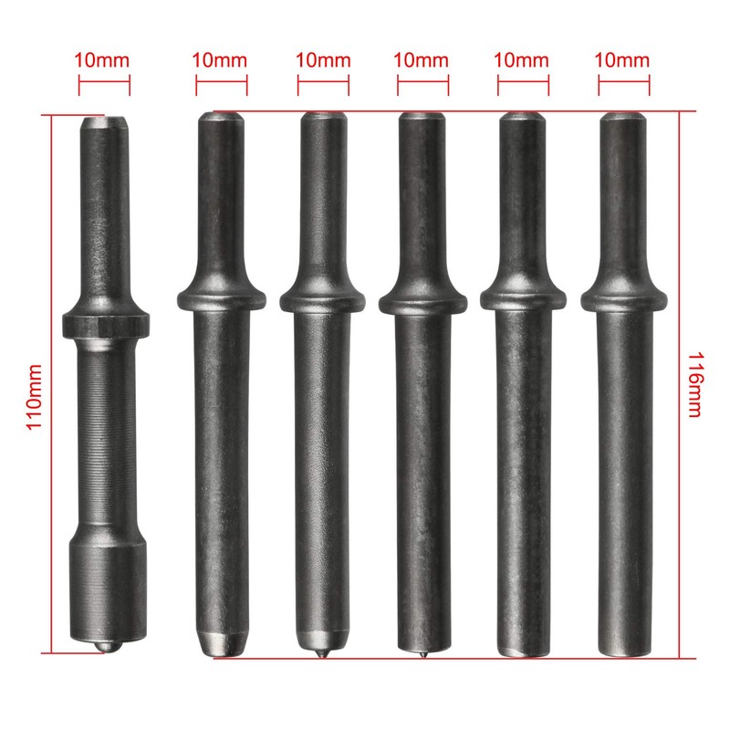 7 Pcs Air Hammer Bits Accessories 0.401 Shank Heavy Duty