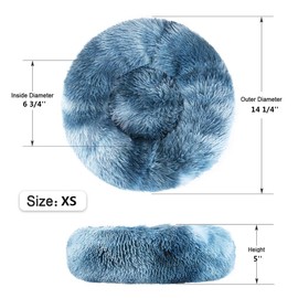 NOYAL Calming Dog Beds Anti-Anxiety Donut Dog Bed Washable Faux Fur Dog Cat Bed Comfy Cuddler Pet Bed Fluffy Plush Pet Cushion Bed for Small Medium Dog and Cat