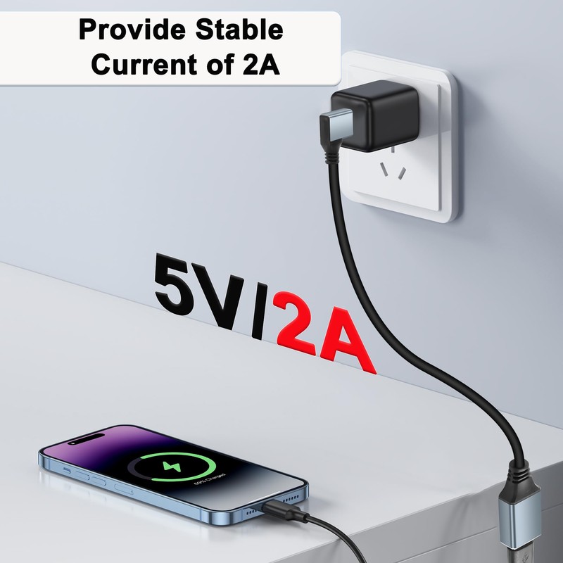 JSADZKJ 90 Degree USB-A 3.0 Short Cable,Left/Right Angle USB Male