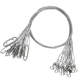 QISHUO Heavy Steel Fishing Leader Saltwater High Strength Wire Leader Line Bait Freshwater Fishing Leaders Stainless White Nickel, #2, 30lb, 7.8in, 40pcs