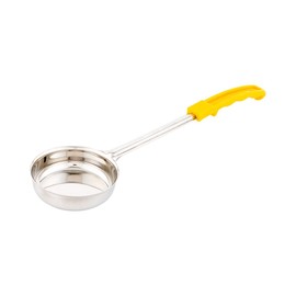 Solid 5 oz Spoodle, Scoop Food Portioner, Portion Controller - Stainless Steel - Yellow Handle - 1ct Box - Met Lux - Restaurantware
