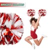 Lovecheer 2PCS Cheerleading Pom Poms Metallic Red and White Plastic