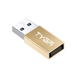 TYGA STORE USB Type C Female to USB Type A Male Adapter 5Gbps 3.0/3.1, Sync, Transfer, Charge, Plug & Play (1, Gold)