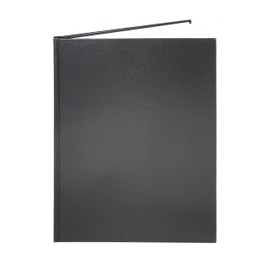 BookFactory Black Blank Notebook/Blank Book/Unruled Notebook - 96 Pages Blank Format 8'' x 10'' Black Cover Section Sewn Hardbound (Made in USA)