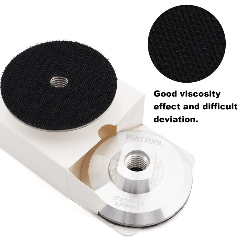 BSRTTOOL 3 Inch Aluminum Backer Pad - Hook Loop Backing