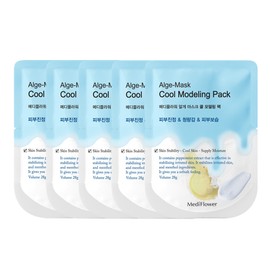 Mediflower Medi Flower Diatomaceous Earth Algae Mask Disposable Modeling Pack Pouch Cool 28g 5 packs / 메디플라워 규조토 알게 마스크 일회용 모델링팩 파우치 쿨 28g 5개입