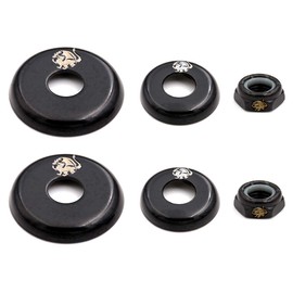 Skateboard Kingpin Nuts Truck Cup Washer Replacement Kit for Skateboard & Longboard Upper/Lower Bushing Washers Hardware Set (Black)