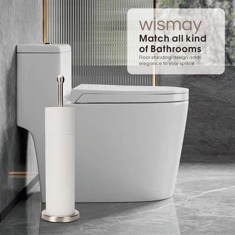 Toilet Paper Holder Stand for Max 5 Paper Rolls, Freestanding