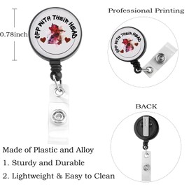 Queen Hearts Badge Retractable Queen of Red Hearts Gifts Off with Their Heads Gift for ALIC Movie Fans Reds Queen Merchandise