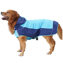 PETCUTE Dog Raincoat, Waterproof Dog Coat with Hood and Reflective Stripes, Breathable Dog Raincoat, Rain Jacket with Collar Hole, Dog Rain Clothing for Small, Medium Dogs