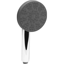 Cornat Valongo TECB3480 Hand Shower Head Diameter 110 mm Chrome / Grey 3 Jet Types: Normal & Massage Jet Anti-limescale & Water-Saving Insert Eco Shower Head for Shower and Bath