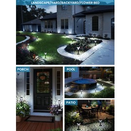 SOLPEX Solar Lights Outdoor, Pathway Garden Decor Lights, Solar Powered Waterproof Decoration for Patio Front Porch Yard Outside Landscape Lighting(8 Pack Cold White)