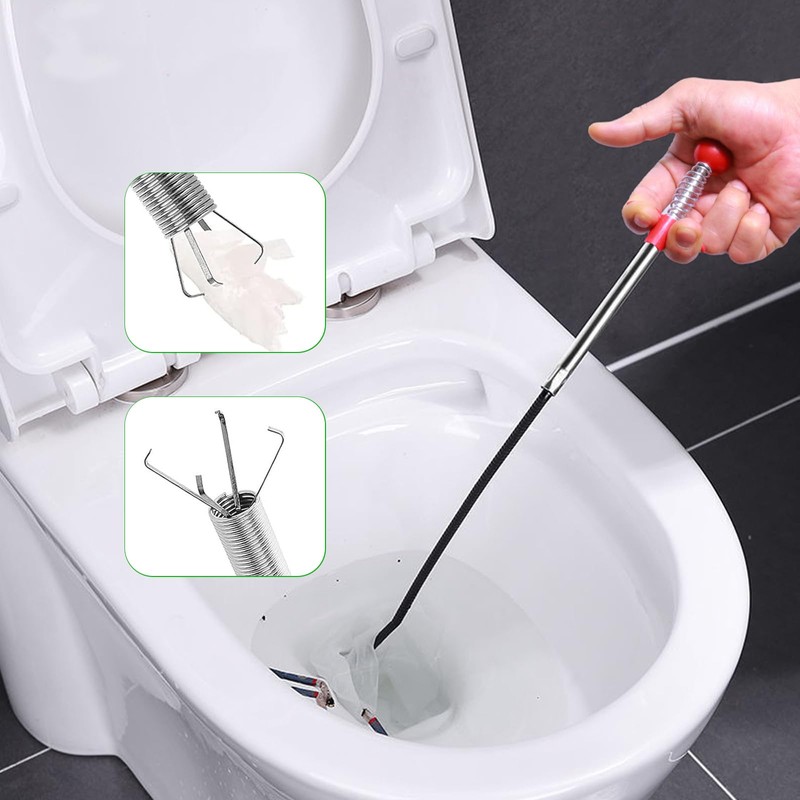 SHUOGUO Upgraded Drain Snake, 76 inch Hair Drain Clog Remover