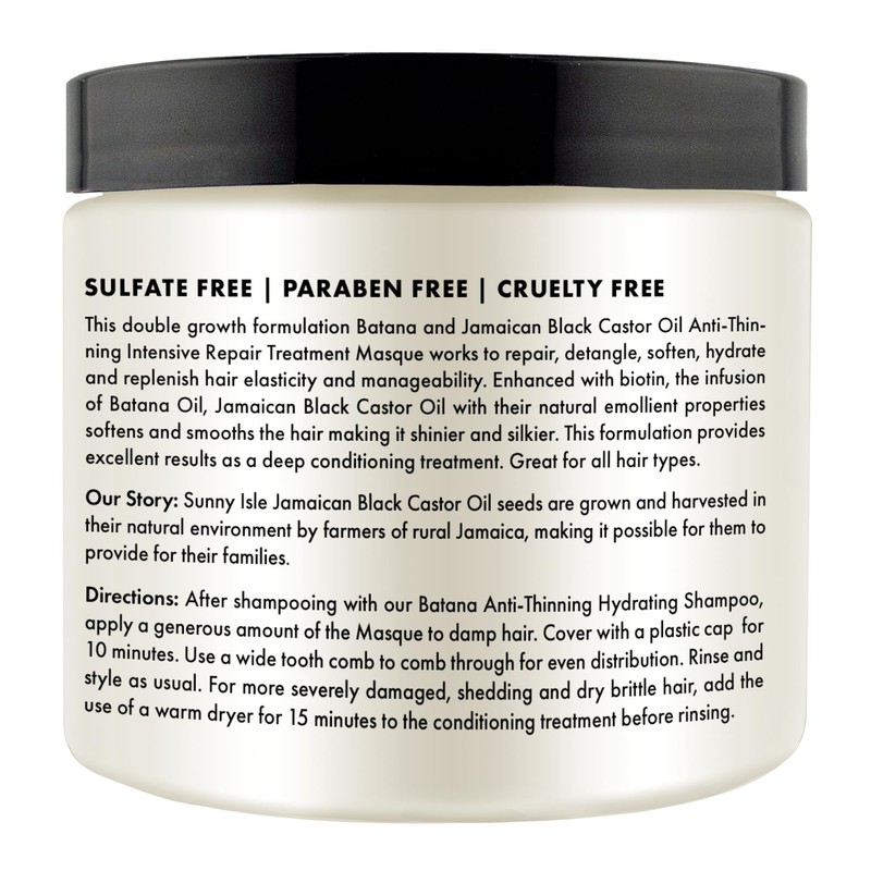 Sunny Isle Batana Anti-Thinning Intensive Repair Masque 16oz Infused with