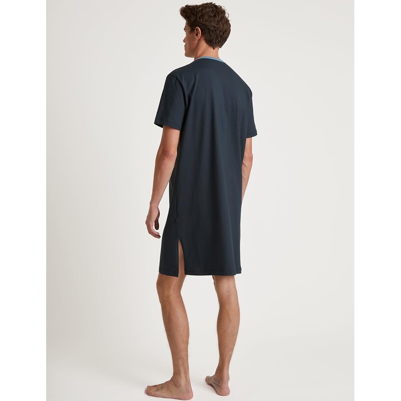 CALIDA Relax Essentials Men's 100% Organic Cotton Nightdress, Dark Sapphire