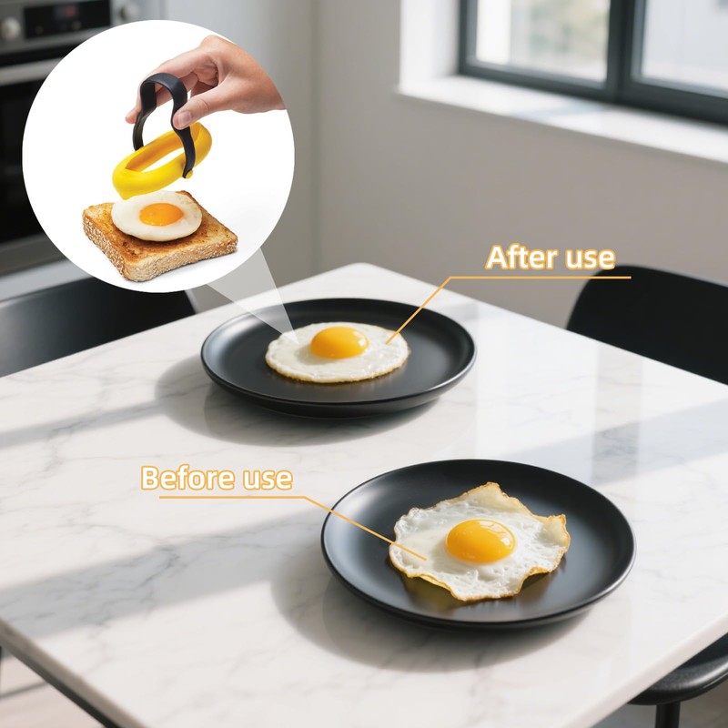 Silicone Egg Rings for Cooking – 4 Pack Nonstick Egg
