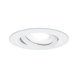 Paulmann Nova Plus 93672 LED Recessed Light IP65 Round Swivelling 6 W Dimmable Recessed Spotlight GU10 White Matt Aluminium Zinc Recessed Lamp 4000 K