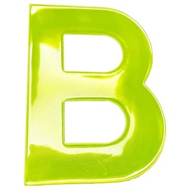 Merriway BH05611 (2 Pcs) Yellow High Visibility Reflective Plastic Stick-On Wheelie Bin Post Box Crate Dust Bin Letter 75 mm (3 Inch) Letter B - Pack of 2 Pieces