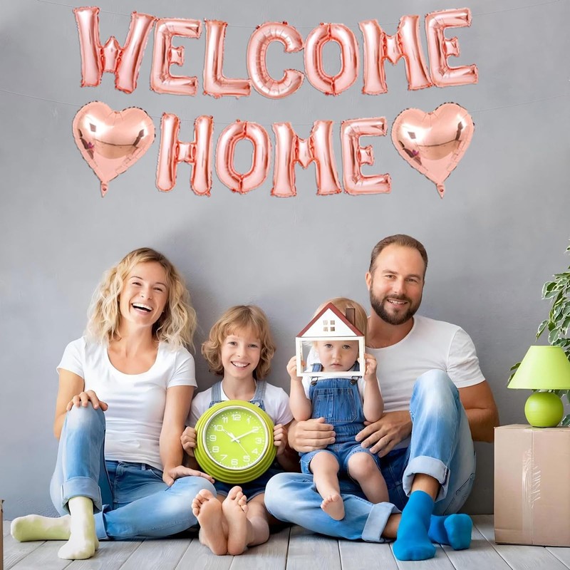 DazzJoy Welcome Home Balloons Rose Gold